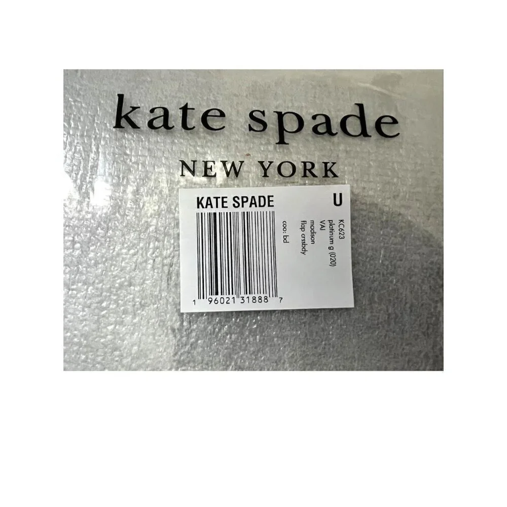 Kate Spade Womens Grey Leather Madison Medium Flap Convertible Crossbody New